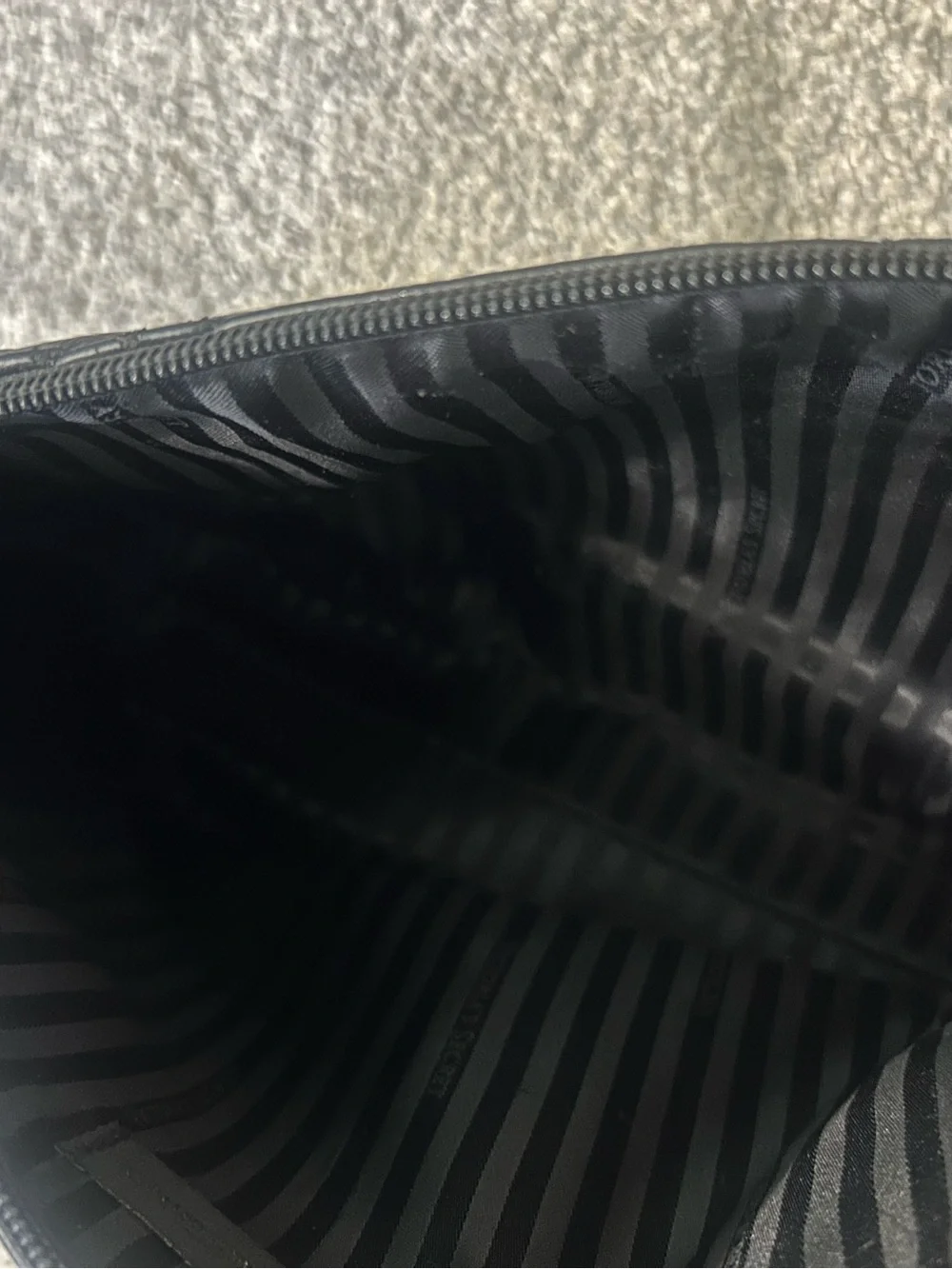 Victoria's Secret Black Quilted Zip Pouch with Lip Patch